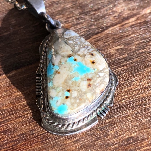 Vintage Kathy Yazzie Boulder Turquoise Necklace - Picture 5 of 8